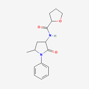 molecular formula C16H20N2O3 B7592568 N-(5-methyl-2-oxo-1-phenylpyrrolidin-3-yl)oxolane-2-carboxamide 