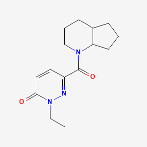 molecular formula C15H21N3O2 B7592585 6-(2,3,4,4a,5,6,7,7a-Octahydrocyclopenta[b]pyridine-1-carbonyl)-2-ethylpyridazin-3-one 