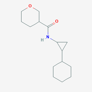 molecular formula C15H25NO2 B7592603 N-(2-cyclohexylcyclopropyl)oxane-3-carboxamide 