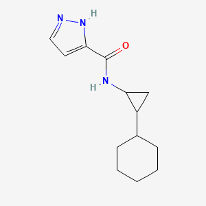 molecular formula C13H19N3O B7592610 N-(2-cyclohexylcyclopropyl)-1H-pyrazole-5-carboxamide 