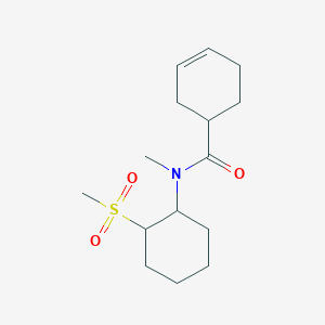 molecular formula C15H25NO3S B7592616 N-methyl-N-(2-methylsulfonylcyclohexyl)cyclohex-3-ene-1-carboxamide 