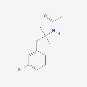 molecular formula C12H16BrNO B7592638 N-[1-(3-bromophenyl)-2-methylpropan-2-yl]acetamide 
