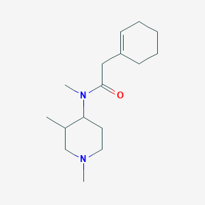 molecular formula C16H28N2O B7592650 2-(cyclohexen-1-yl)-N-(1,3-dimethylpiperidin-4-yl)-N-methylacetamide 