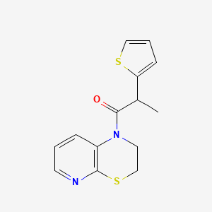 molecular formula C14H14N2OS2 B7592665 1-(2,3-Dihydropyrido[2,3-b][1,4]thiazin-1-yl)-2-thiophen-2-ylpropan-1-one 