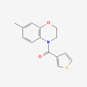 molecular formula C14H13NO2S B7592668 (7-Methyl-2,3-dihydro-1,4-benzoxazin-4-yl)-thiophen-3-ylmethanone 