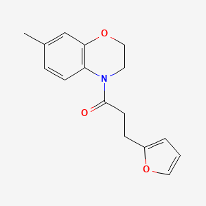 molecular formula C16H17NO3 B7592669 3-(Furan-2-yl)-1-(7-methyl-2,3-dihydro-1,4-benzoxazin-4-yl)propan-1-one 