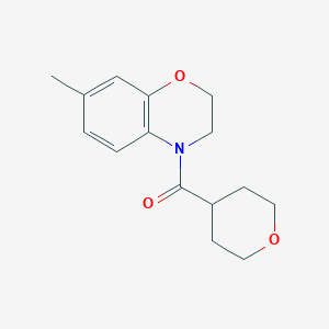 molecular formula C15H19NO3 B7592686 (7-Methyl-2,3-dihydro-1,4-benzoxazin-4-yl)-(oxan-4-yl)methanone 