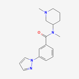 molecular formula C17H22N4O B7592694 N-methyl-N-(1-methylpiperidin-3-yl)-3-pyrazol-1-ylbenzamide 