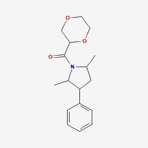 molecular formula C17H23NO3 B7592698 (2,5-Dimethyl-3-phenylpyrrolidin-1-yl)-(1,4-dioxan-2-yl)methanone 