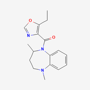 molecular formula C17H21N3O2 B7592702 (1,4-dimethyl-3,4-dihydro-2H-1,5-benzodiazepin-5-yl)-(5-ethyl-1,3-oxazol-4-yl)methanone 
