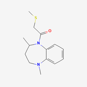 molecular formula C14H20N2OS B7592715 1-(1,4-dimethyl-3,4-dihydro-2H-1,5-benzodiazepin-5-yl)-2-methylsulfanylethanone 
