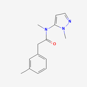 molecular formula C14H17N3O B7592722 N-methyl-2-(3-methylphenyl)-N-(2-methylpyrazol-3-yl)acetamide 