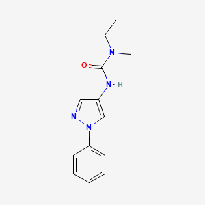 molecular formula C13H16N4O B7592767 1-Ethyl-1-methyl-3-(1-phenylpyrazol-4-yl)urea 
