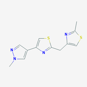 molecular formula C12H12N4S2 B7592805 2-Methyl-4-[[4-(1-methylpyrazol-4-yl)-1,3-thiazol-2-yl]methyl]-1,3-thiazole 