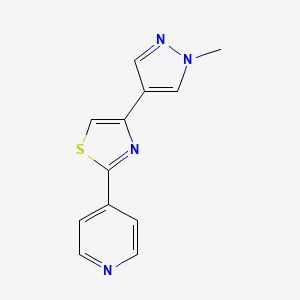 molecular formula C12H10N4S B7592823 4-(1-Methylpyrazol-4-yl)-2-pyridin-4-yl-1,3-thiazole 