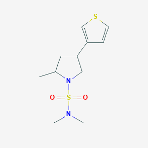 molecular formula C11H18N2O2S2 B7592844 N,N,2-trimethyl-4-thiophen-3-ylpyrrolidine-1-sulfonamide 