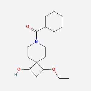 molecular formula C17H29NO3 B7592858 Cyclohexyl-(3-ethoxy-1-hydroxy-7-azaspiro[3.5]nonan-7-yl)methanone 