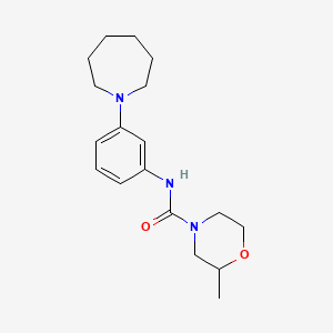 molecular formula C18H27N3O2 B7592906 N-[3-(azepan-1-yl)phenyl]-2-methylmorpholine-4-carboxamide 