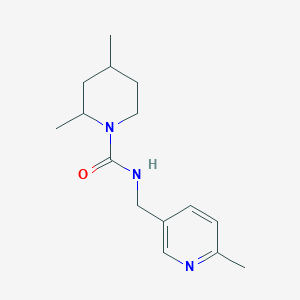 molecular formula C15H23N3O B7592913 2,4-dimethyl-N-[(6-methylpyridin-3-yl)methyl]piperidine-1-carboxamide 