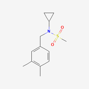 molecular formula C13H19NO2S B7592937 N-cyclopropyl-N-[(3,4-dimethylphenyl)methyl]methanesulfonamide 