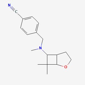 molecular formula C17H22N2O B7592974 4-[[(7,7-Dimethyl-2-oxabicyclo[3.2.0]heptan-6-yl)-methylamino]methyl]benzonitrile 
