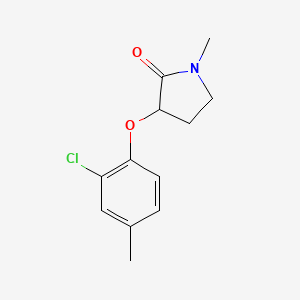 molecular formula C12H14ClNO2 B7593023 3-(2-Chloro-4-methylphenoxy)-1-methylpyrrolidin-2-one 