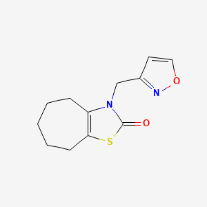molecular formula C12H14N2O2S B7593064 3-(1,2-oxazol-3-ylmethyl)-5,6,7,8-tetrahydro-4H-cyclohepta[d][1,3]thiazol-2-one 