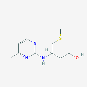 molecular formula C10H17N3OS B7593065 3-[(4-Methylpyrimidin-2-yl)amino]-4-methylsulfanylbutan-1-ol 