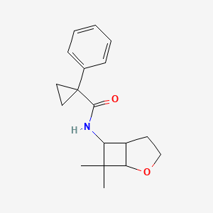 molecular formula C18H23NO2 B7593068 N-(7,7-dimethyl-2-oxabicyclo[3.2.0]heptan-6-yl)-1-phenylcyclopropane-1-carboxamide 