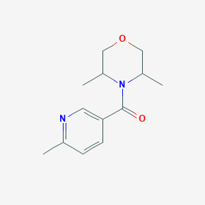 molecular formula C13H18N2O2 B7593096 (3,5-Dimethylmorpholin-4-yl)-(6-methylpyridin-3-yl)methanone 
