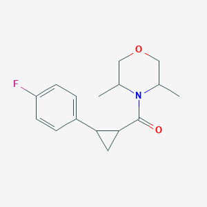 molecular formula C16H20FNO2 B7593098 (3,5-Dimethylmorpholin-4-yl)-[2-(4-fluorophenyl)cyclopropyl]methanone 