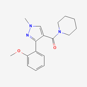 molecular formula C17H21N3O2 B7593122 [3-(2-Methoxyphenyl)-1-methylpyrazol-4-yl]-piperidin-1-ylmethanone 