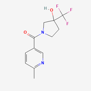 molecular formula C12H13F3N2O2 B7593124 [3-Hydroxy-3-(trifluoromethyl)pyrrolidin-1-yl]-(6-methylpyridin-3-yl)methanone 
