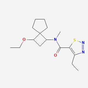 molecular formula C16H25N3O2S B7593170 N-(3-ethoxyspiro[3.4]octan-1-yl)-4-ethyl-N-methylthiadiazole-5-carboxamide 