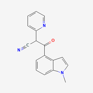molecular formula C17H13N3O B7593174 3-(1-Methylindol-4-yl)-3-oxo-2-pyridin-2-ylpropanenitrile 
