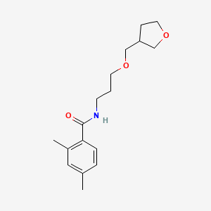 molecular formula C17H25NO3 B7593179 2,4-dimethyl-N-[3-(oxolan-3-ylmethoxy)propyl]benzamide 