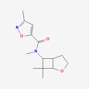 molecular formula C14H20N2O3 B7593186 N-(7,7-dimethyl-2-oxabicyclo[3.2.0]heptan-6-yl)-N,3-dimethyl-1,2-oxazole-5-carboxamide 