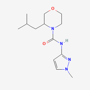 molecular formula C13H22N4O2 B7593220 3-(2-methylpropyl)-N-(1-methylpyrazol-3-yl)morpholine-4-carboxamide 