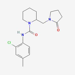 molecular formula C18H24ClN3O2 B7593224 N-(2-chloro-4-methylphenyl)-2-[(2-oxopyrrolidin-1-yl)methyl]piperidine-1-carboxamide 