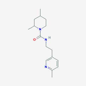 molecular formula C16H25N3O B7593232 2,4-dimethyl-N-[2-(6-methylpyridin-3-yl)ethyl]piperidine-1-carboxamide 