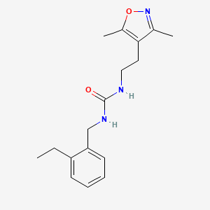 molecular formula C17H23N3O2 B7593235 1-[2-(3,5-Dimethyl-1,2-oxazol-4-yl)ethyl]-3-[(2-ethylphenyl)methyl]urea 