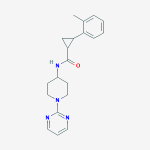 molecular formula C20H24N4O B7593245 2-(2-methylphenyl)-N-(1-pyrimidin-2-ylpiperidin-4-yl)cyclopropane-1-carboxamide 