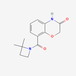 molecular formula C14H16N2O3 B7593264 8-(2,2-dimethylazetidine-1-carbonyl)-4H-1,4-benzoxazin-3-one 