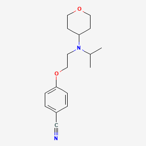 molecular formula C17H24N2O2 B7593269 4-[2-[Oxan-4-yl(propan-2-yl)amino]ethoxy]benzonitrile 