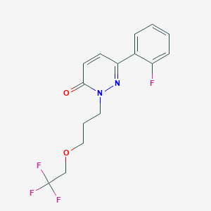 molecular formula C15H14F4N2O2 B7593273 6-(2-Fluorophenyl)-2-[3-(2,2,2-trifluoroethoxy)propyl]pyridazin-3-one 