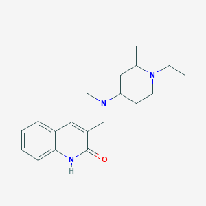 molecular formula C19H27N3O B7593278 3-[[(1-ethyl-2-methylpiperidin-4-yl)-methylamino]methyl]-1H-quinolin-2-one 