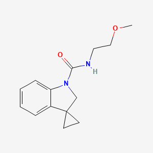 molecular formula C14H18N2O2 B7593283 N-(2-methoxyethyl)spiro[2H-indole-3,1'-cyclopropane]-1-carboxamide 