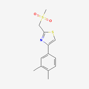 molecular formula C13H15NO2S2 B7593326 4-(3,4-Dimethylphenyl)-2-(methylsulfonylmethyl)-1,3-thiazole 