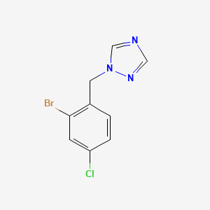 molecular formula C9H7BrClN3 B7593364 1-[(2-Bromo-4-chlorophenyl)methyl]-1,2,4-triazole 