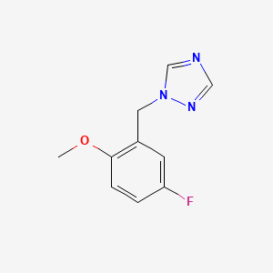 molecular formula C10H10FN3O B7593373 1-[(5-Fluoro-2-methoxyphenyl)methyl]-1,2,4-triazole 